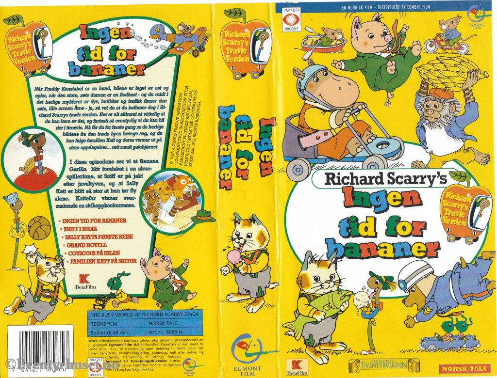 Download / Stream: Richard Scarry´s Ingen Tid For Bananer. Vhs. Norwegian Dubbing. Vhs