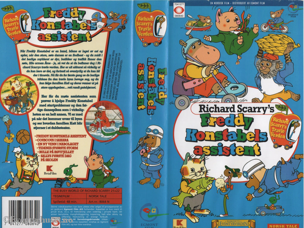 Download / Stream: Richard Scarry’s Freddy Konstabels assistent. VHS SB. Norwegian dubbing. VHS