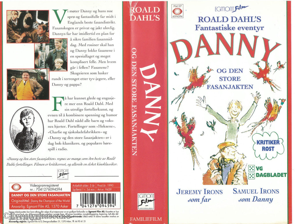 Download / Stream: Roald Dahl´s Danny Og Den Store Fasanjakten. 1990. Vhs. Norwegian Subtitles. Vhs