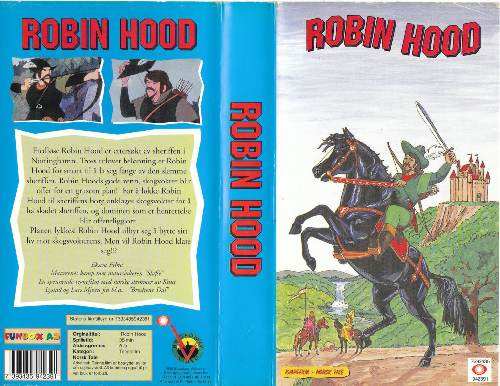 Download / Stream: Robin Hood. 1995. Vhs. Norwegian Dubbing. Vhs