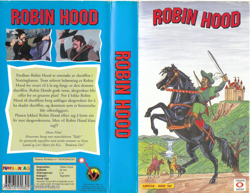 Download / Stream: Robin Hood. 1995. Vhs. Norwegian Dubbing. Vhs