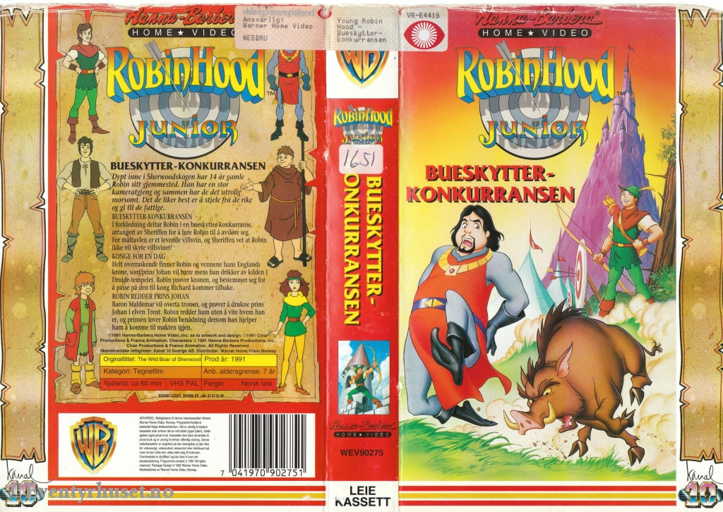 Download / Stream: Robin Hood Jr. - Bueskytter-Konkurransen. 1991. Vhs Big Box. Norwegian Dubbing.