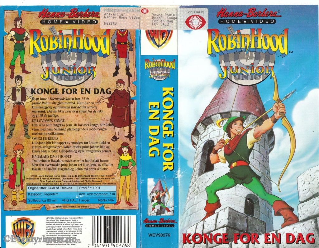 Download / Stream: Robin Hood Junior. Konge For En Dag. 1991. Vhs. Norwegian Dubbing. Vhs