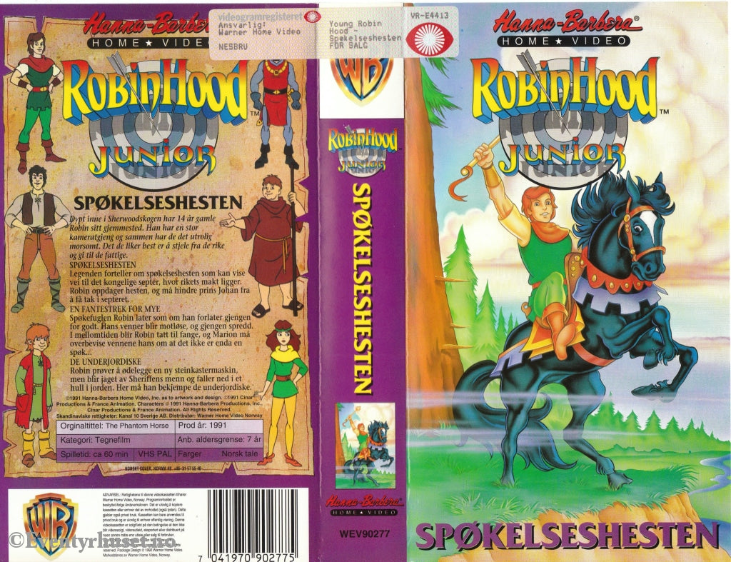 Download / Stream: Robin Hood Junior. Spøkelseshesten. 1991. Vhs. Norwegian Dubbing. Vhs