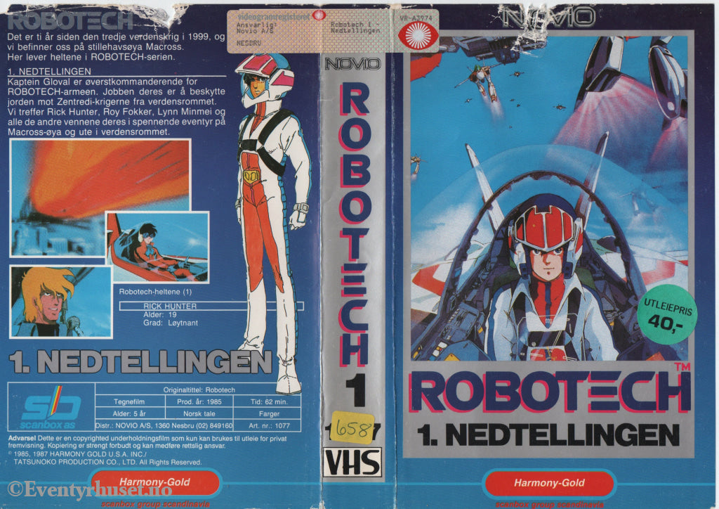 Download / Stream: Robotech. Vol. 1. Nedtellingen. 1985. VHS Big Box. Norwegian dubbing. VHS