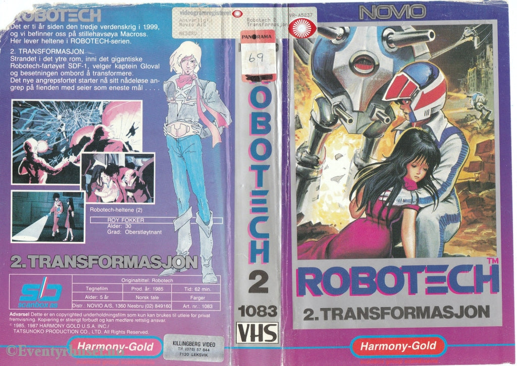 Download / Stream: Robotech. Vol. 2. Transformasjon. 1985. Vhs Big Box. Norwegian Dubbing.