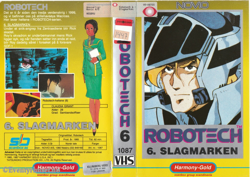 Download / Stream: Robotech. Vol. 6. Slagmarken. 1985. Vhs Big Box. Norwegian Dubbing.