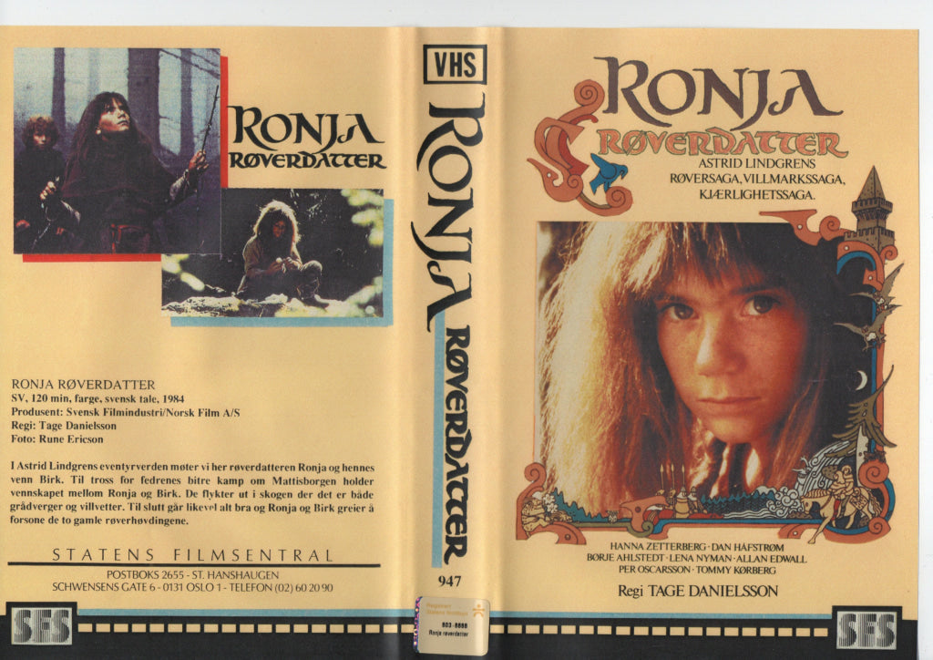 Download / Stream: Ronja Røverdatter. 1984. VHS Big Box. Norwegian subtitles. VHS
