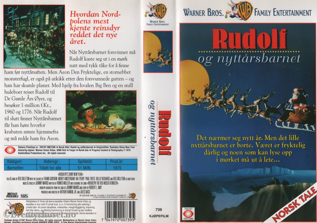 Download / Stream: Rudolf og nyttårsbarnet. 1975. VHS SB. Norwegian dubbing. VHS