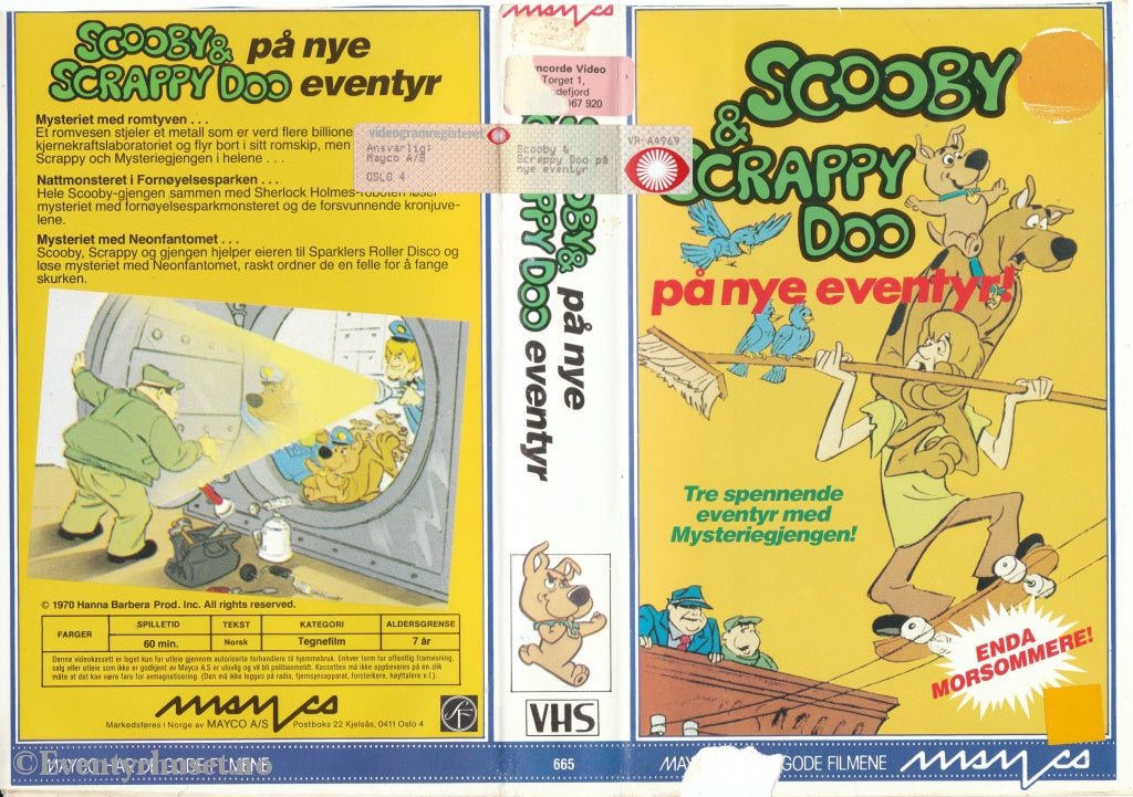 Download / Stream: Scooby & Scrappy Doo På Nye Eventyr. 1970. Vhs Big Box. Norwegian Subtitles.