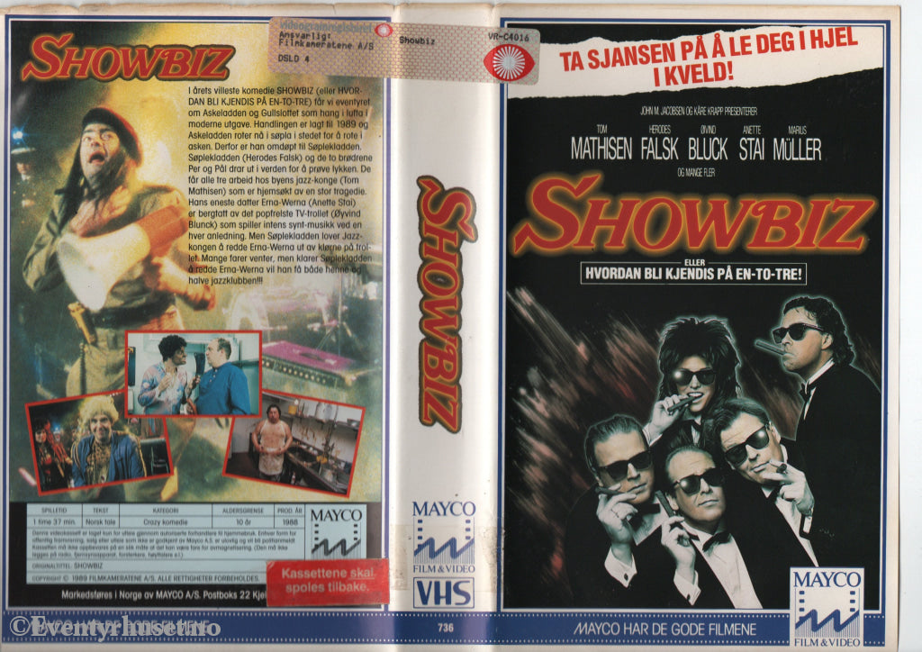 Download / Stream: Showbiz. 1988. VHS Big Box. Norwegian. VHS