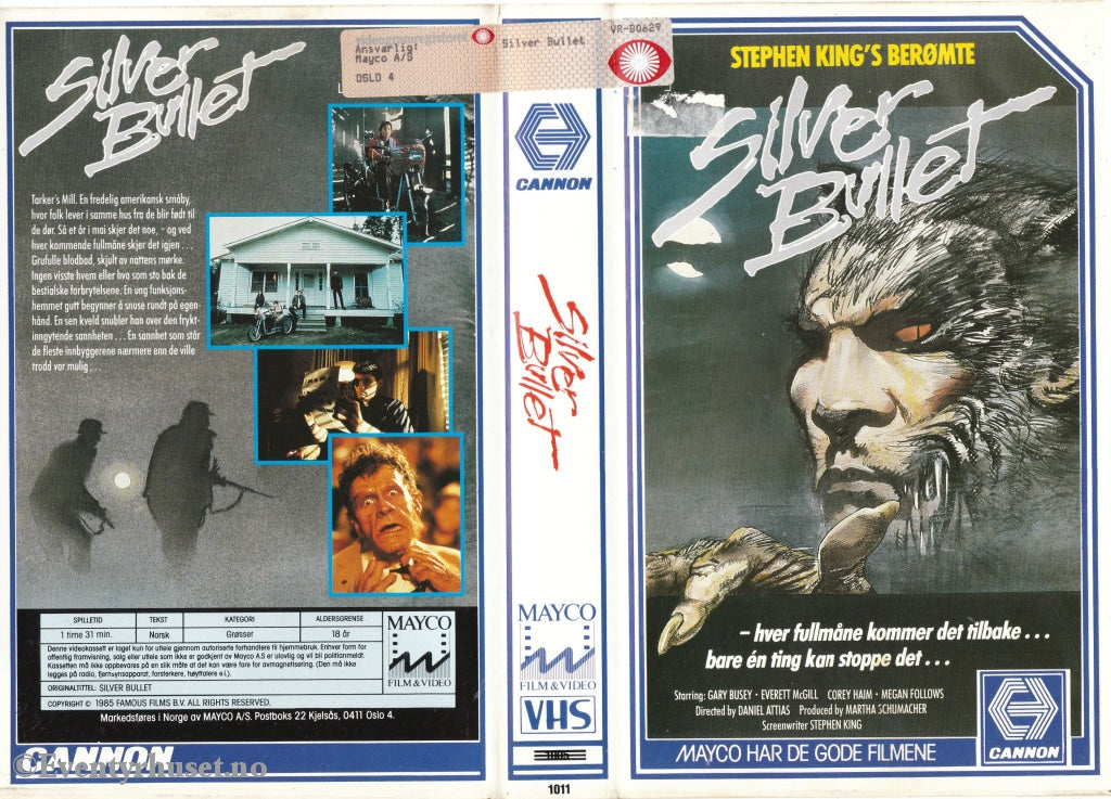 Download / Stream: Silver Bullet. 1985. Vhs Big Box. Norwegian Subtitles.