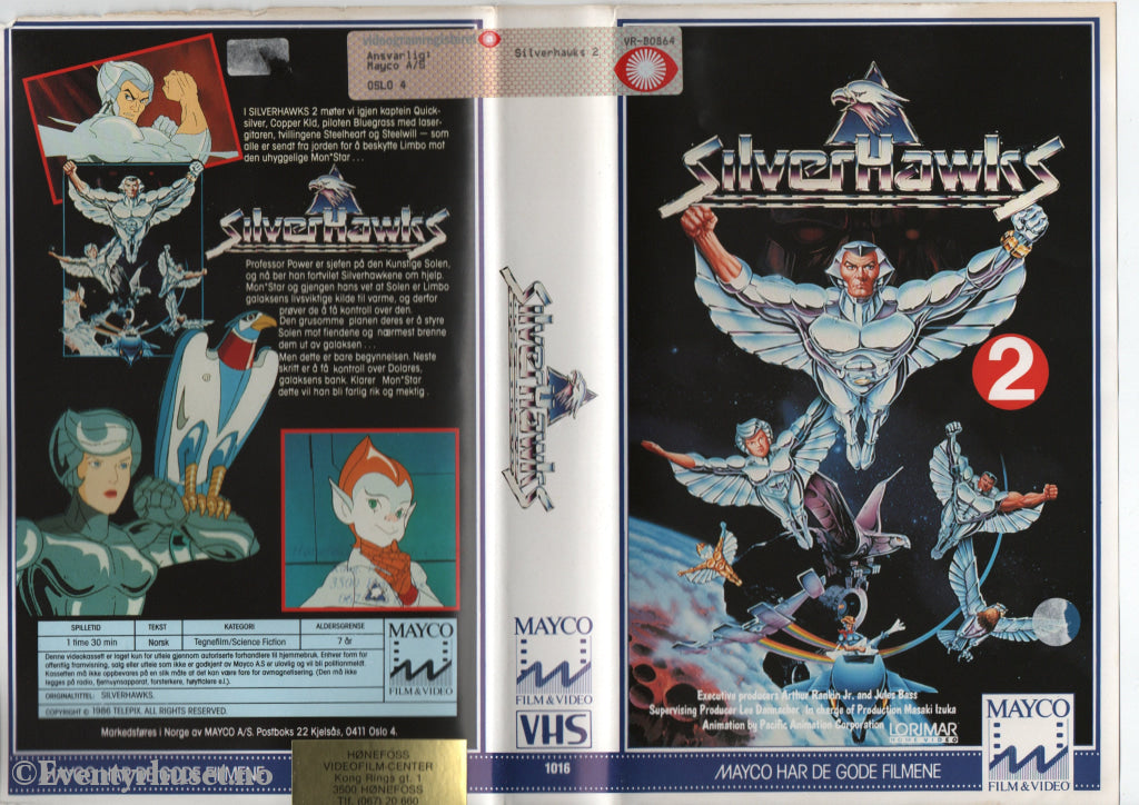 Download / Stream: Silverhawks. Vol. 2. 1986. VHS Big Box. Norwegian subtitles. VHS