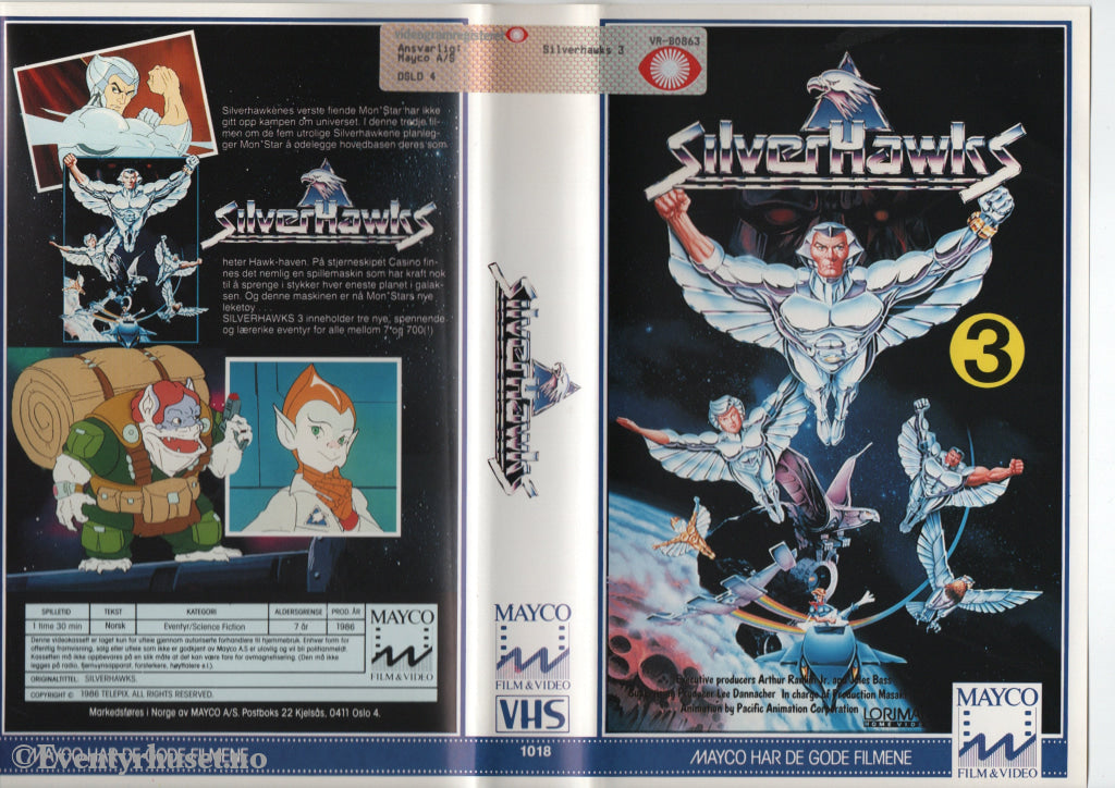 Download / Stream: Silverhawks. Vol. 3. 1986. VHS Big Box. Norwegian subtitles. VHS