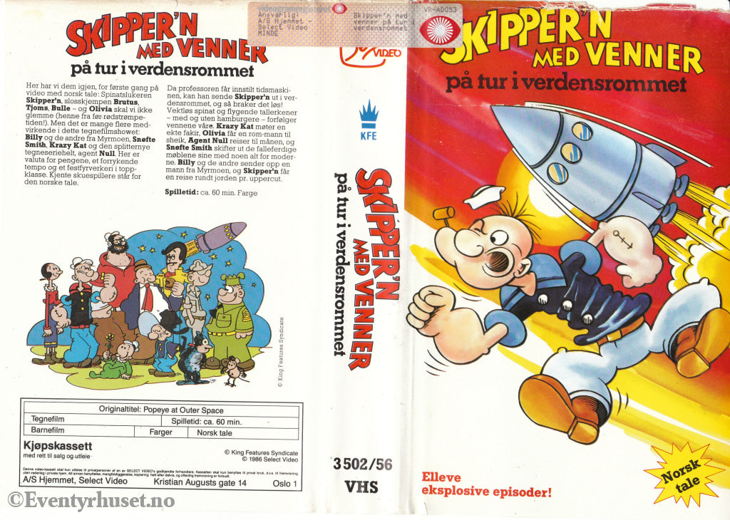 Download / Stream: Skipper´n Og Sønn - På Tur I Verdensrommet. 1986. Vhs Big Box. Norwegian Dubbing.