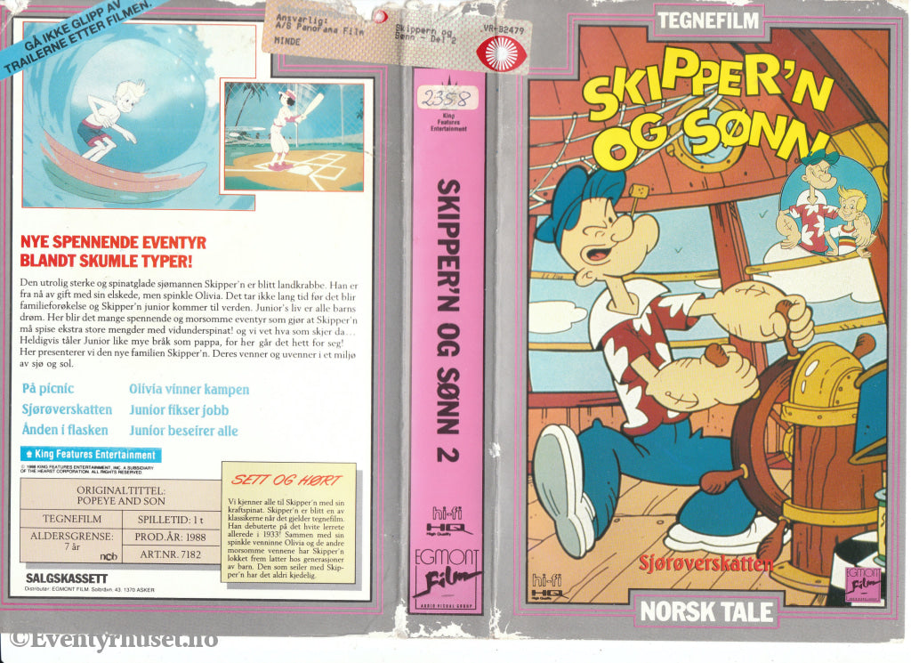 Download / Stream: Skipper´n Og Sønn. Vol. 2. 1988. Sjørøverskatten. Vhs Big Box. Norwegian Dubbing.