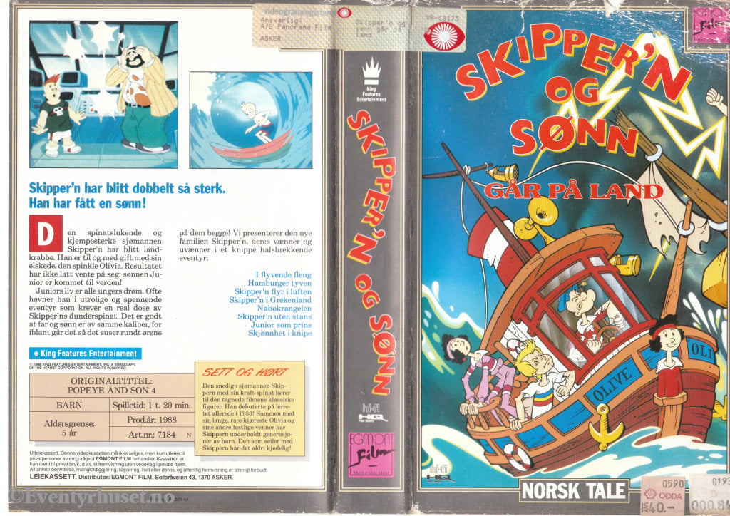 Download / Stream: Skipper´n Og Sønn. Vol. 4. Går På Land. 1988. Vhs Big Box. Norwegian Dubbing.