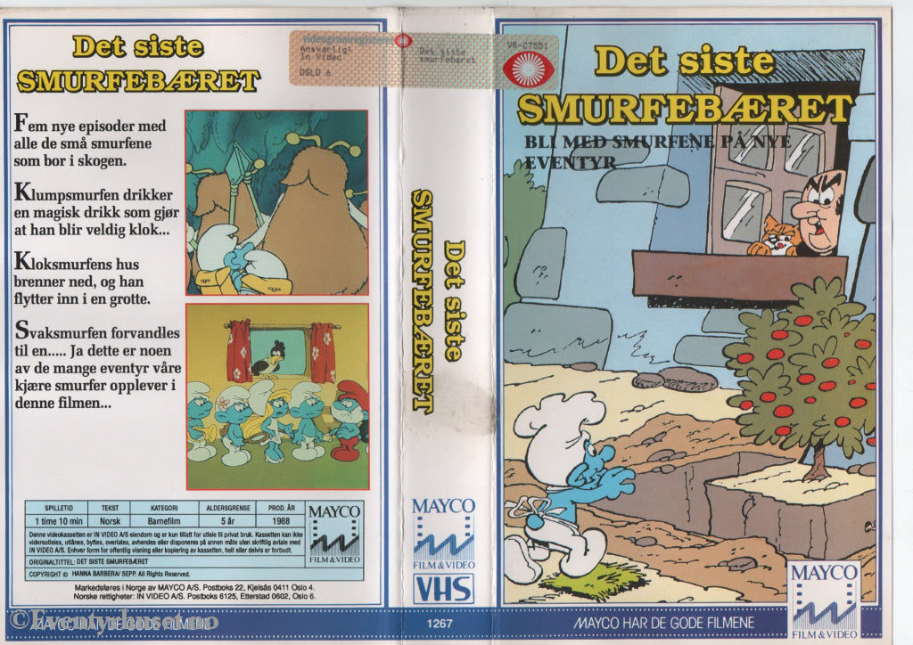 Download / Stream: Smurfene - Det siste smurfebæret. 1988. VHS Big Box. Norwegian subtitles. VHS