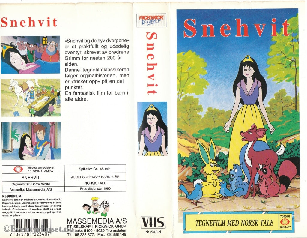 Download / Stream: Snehvit. 1990. Vhs. Norwegian Dubbing. Vhs