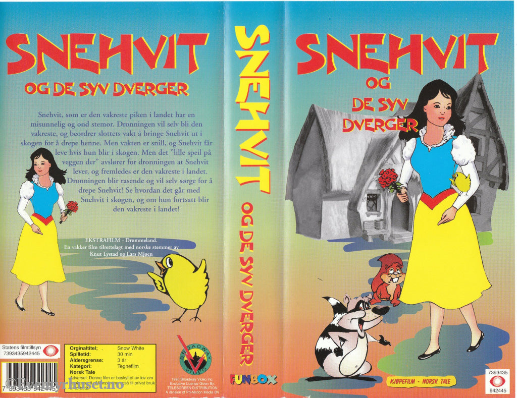 Download / Stream: Snehvit Og De Syv Dverger. Vhs. Norwegian Dubbing. Vhs