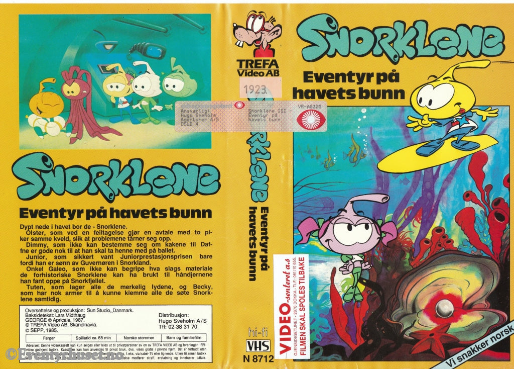 Download / Stream: Snorklene - Eventyr På Havets Bunn (The Snorks). 1985. Vhs Big Box. Norwegian