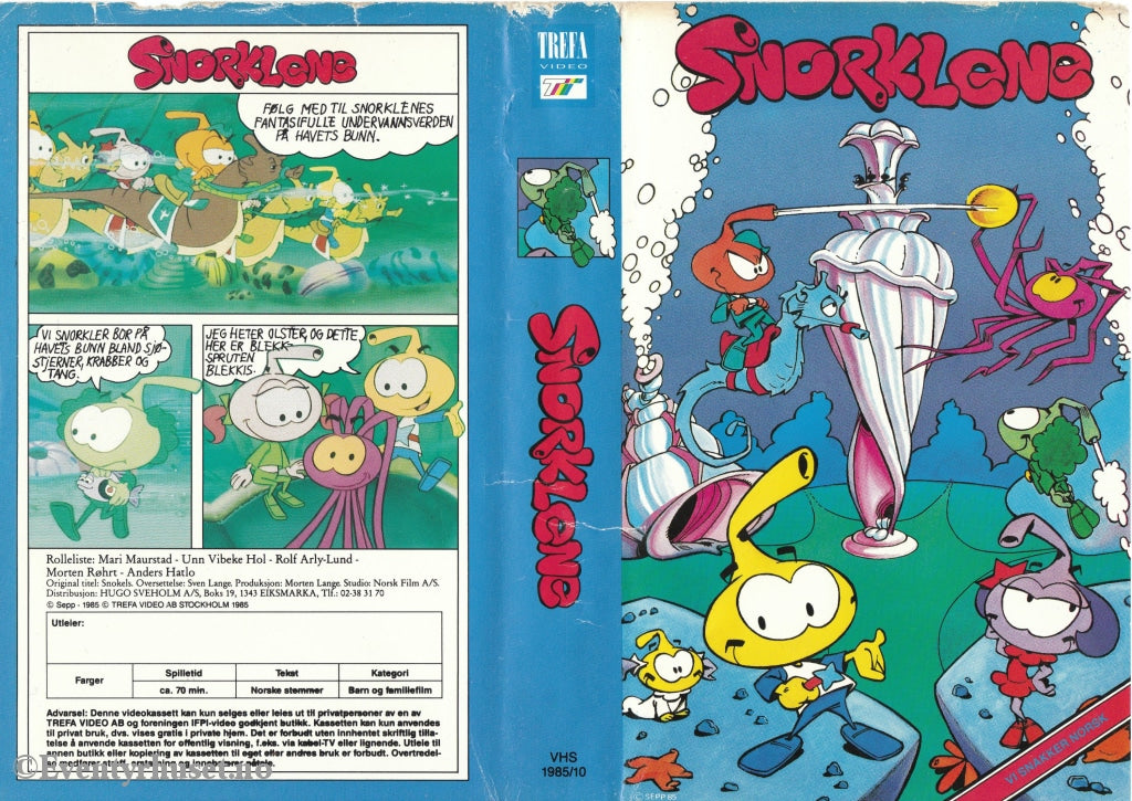 Download / Stream: Snorklene (The Snorks). Vol. 1. 1985. Vhs Big Box. Norwegian Dubbing.