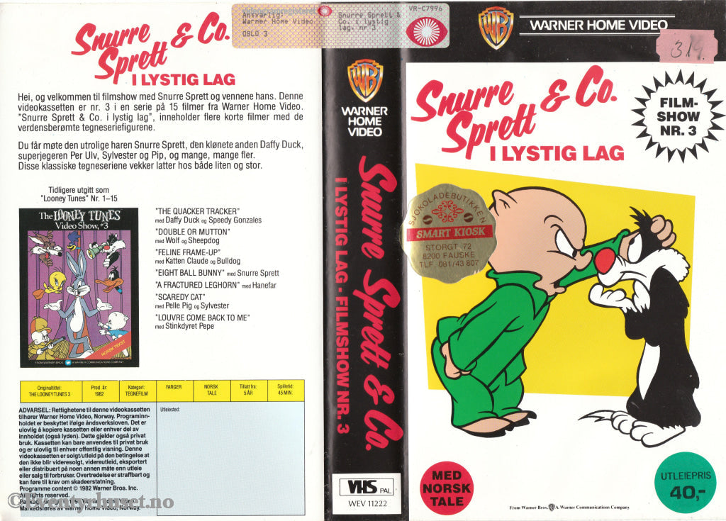 Download / Stream: Snurre Sprett & Co. I Lystig Lag. Filmshow Nr. 3. Vhs Big Box. Norwegian