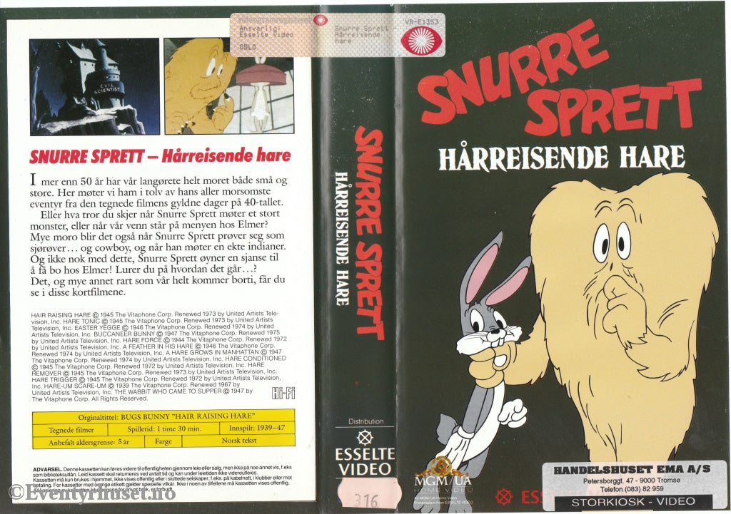 Download / Stream: Snurre Sprett - Hårreisende Hare. 1939-47. Vhs Big Box. Norwegian Subtitles.