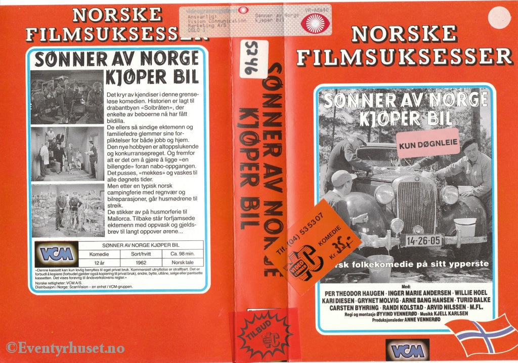 Download / Stream: Sønner Av Norge Kjøper Bil (Norske Klassikere). 1962. Vhs Big Box. Norwegian.