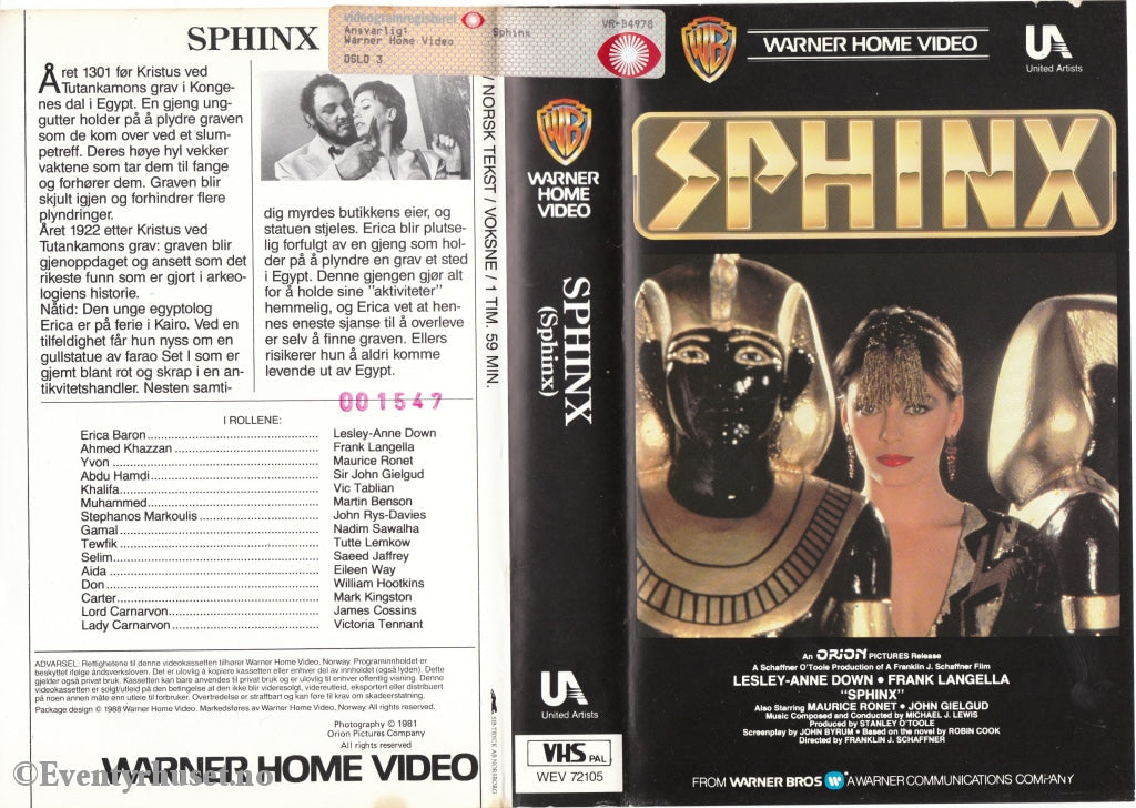 Download / Stream: Sphinx. 1981. Vhs Big Box. Norwegian Subtitles.