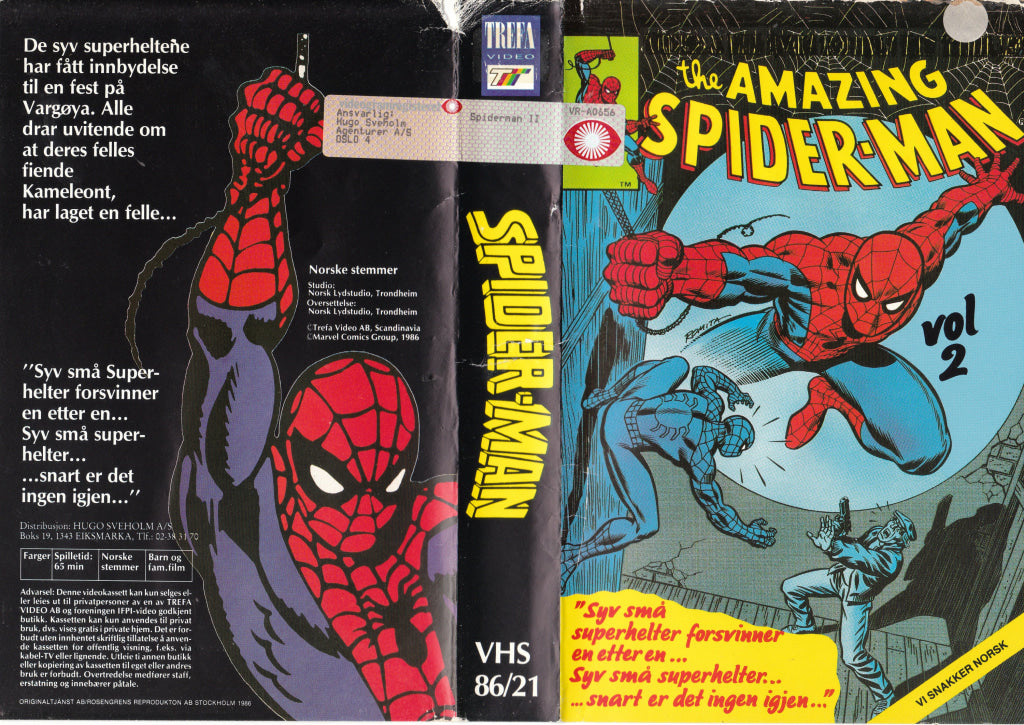 Download / Stream: Spiderman. Vol. 2. 1986. VHS SB. Norwegian dubbing. VHS