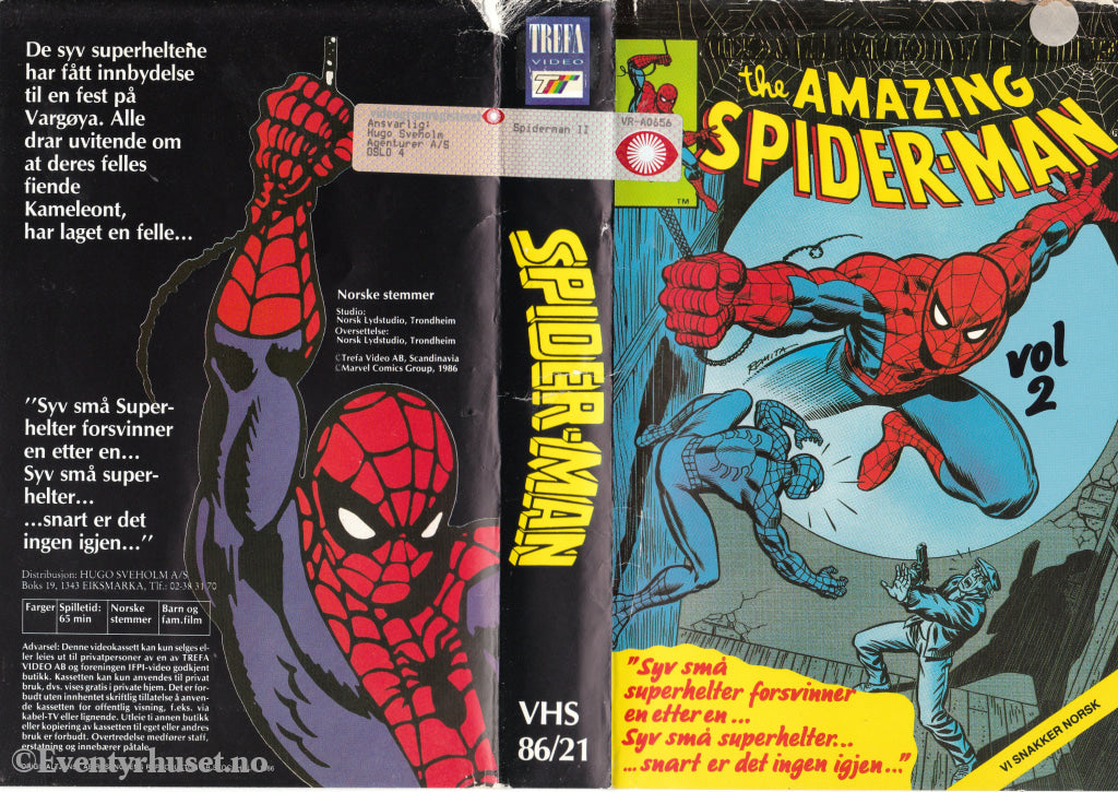 Download / Stream: Spiderman. Vol. 2. 1986. VHS SB. Norwegian dubbing. VHS