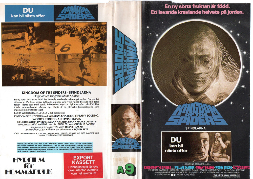 Download / Stream: Spindlarna (The Kingdom of the Spiders). VHS Big Box. Swedish subtitles. VHS