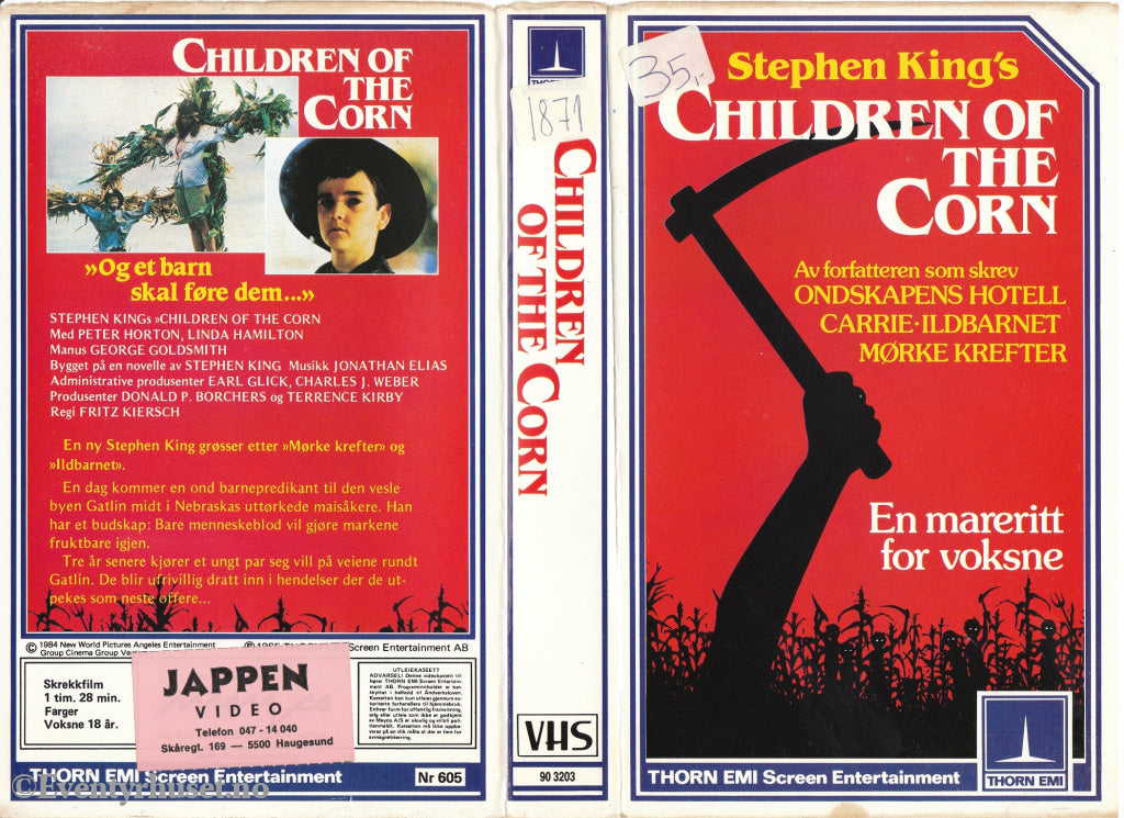 Download / Stream: Stephen King´s Children Of The Corn. 1984/85. Vhs Big Box. Norwegian Subtitles.