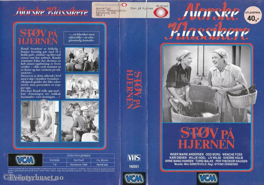 Download / Stream: Støv På Hjernen (Norske Klassikere). 1959. Vhs Big Box. Norwegian.