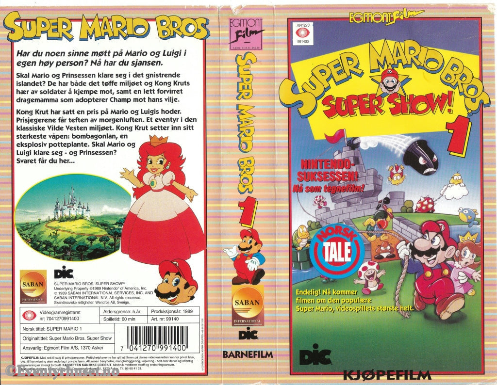 Download / Stream: Super Mario Bros Show! Vol. 1. 1989. Vhs. Norwegian Dubbing. Stream Vhs