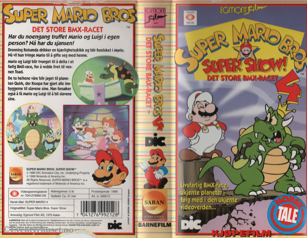 Download / Stream: Super Mario Bros Super Show! Vol. 4. Det store BMX-Racet. 1989. VHS SB. Norwegian dubbing. VHS