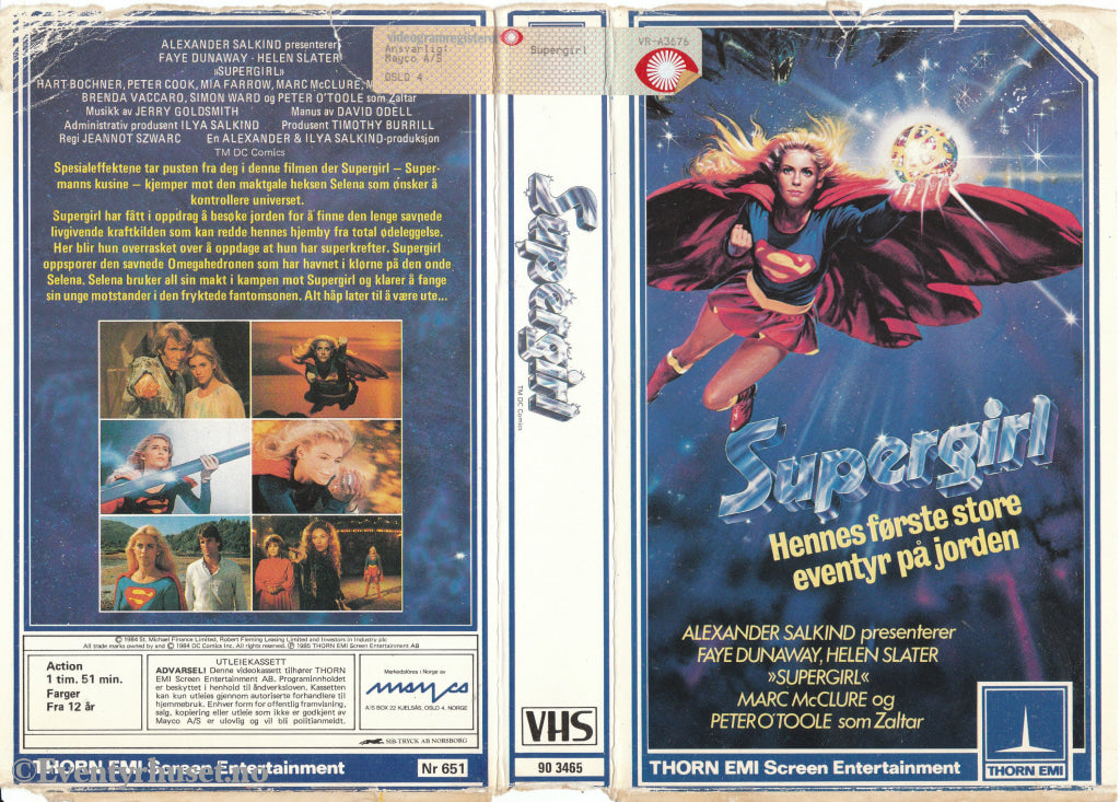 Download / Stream: Supergirl. 1984. Vhs Big Box. Norwegian Subtitles.