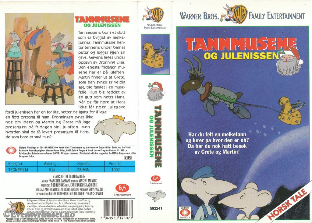 Download / Stream: Tannmusene Og Julenissen. 1992. Vhs. Norwegian Dubbing. Vhs