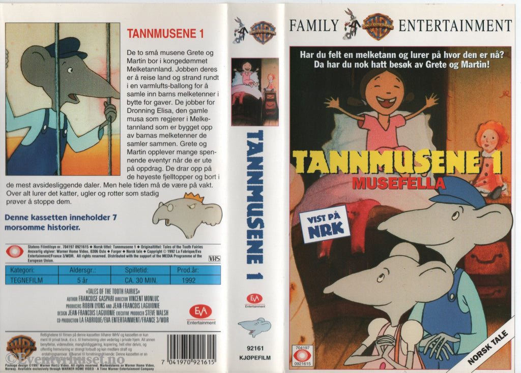 Download / Stream: Tannmusene. Vol. 1. Musefella. 1992. VHS. Norwegian dubbing. VHS