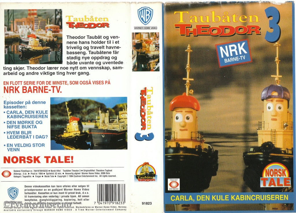 Download / Stream: Taubåten Theodor. Vol. 3. Carla Den Kule Kabincruiseren. 1994. Vhs. Norwegian