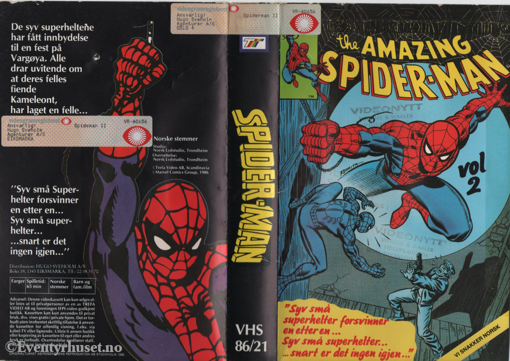 Download / Stream: The Amazing Spiderman. Vol. 2. 1986. VHS Big Box. Norwegian dubbing. VHS