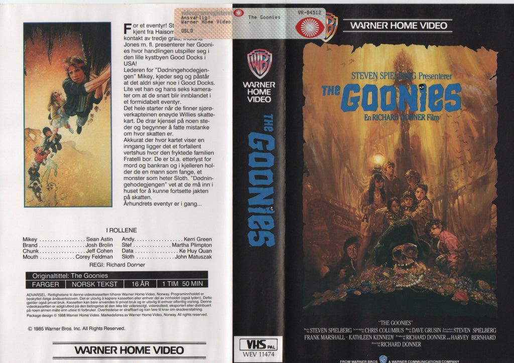 Download / Stream: The Goonies. 1985. VHS Big Box. Norwegian subtitles. VHS
