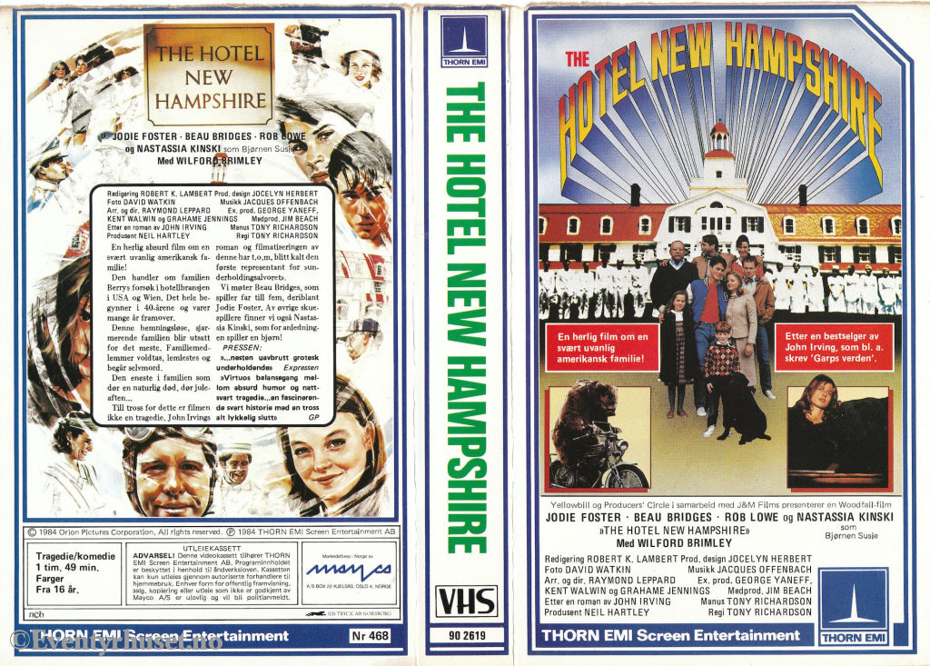 Download / Stream: The Hotel New Hampshire. 1984. Vhs Big Box. Norwegian Subtitles.