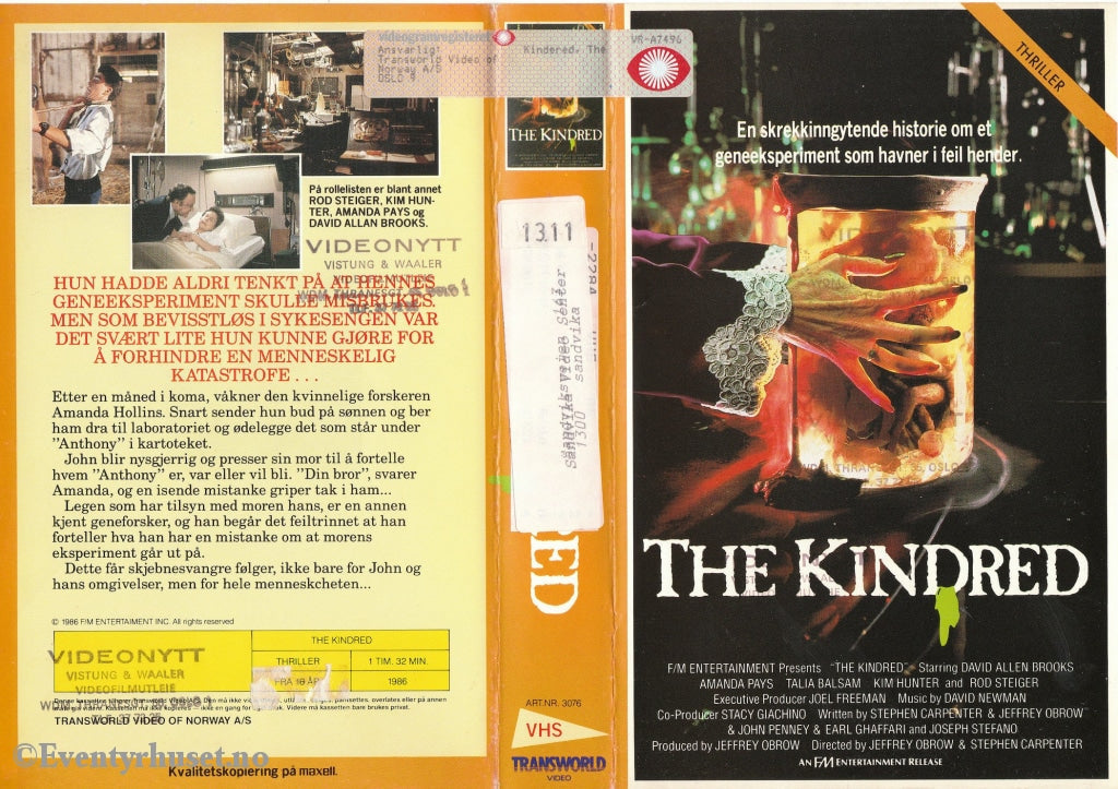 Download / Stream: The Kindred. 1986. Vhs Big Box. Norwegian Subtitles.