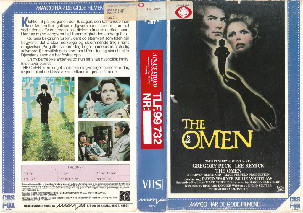 Download / Stream: The Omen. 1976. Vhs Big Box. Norwegian Subtitles.