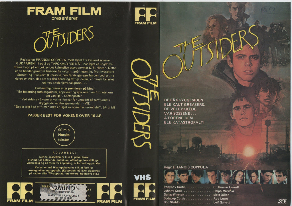 Download / Stream: The Outsiders. 1983. VHS Big Box. Norwegian subtitles. VHS