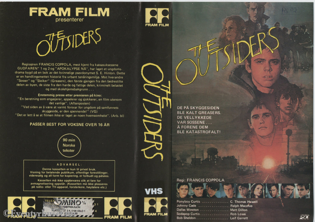 Download / Stream: The Outsiders. 1983. VHS Big Box. Norwegian subtitles. VHS