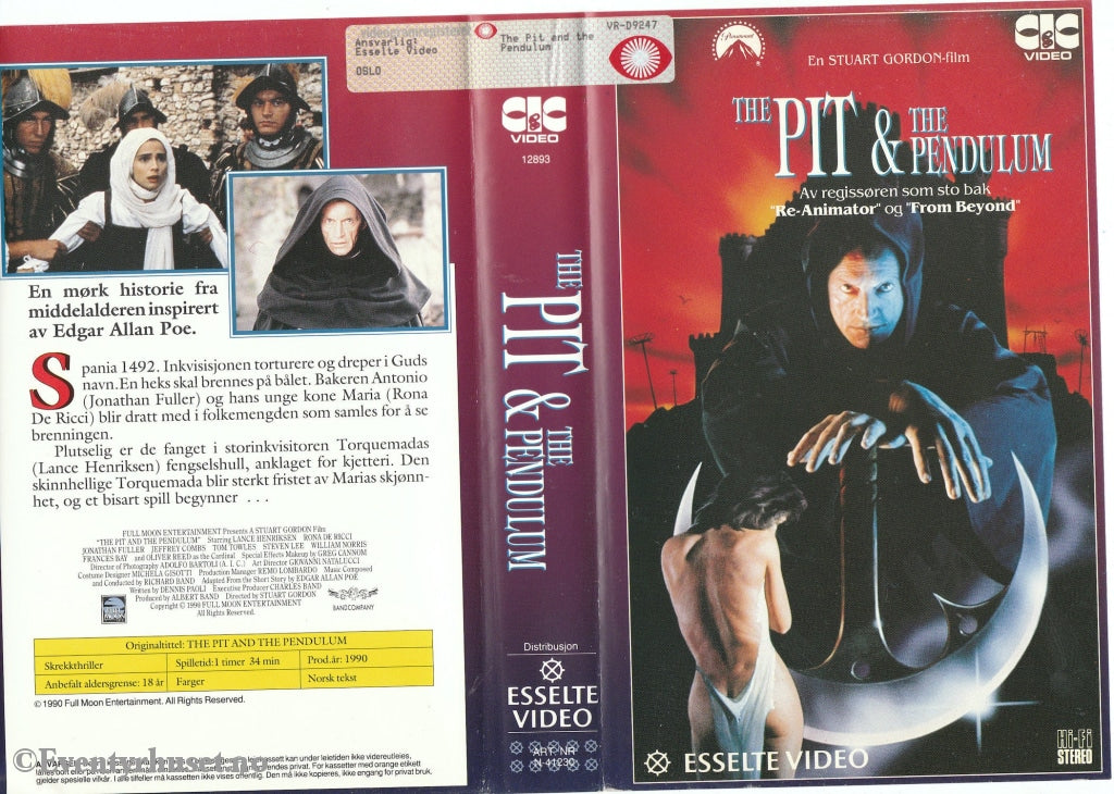 Download / Stream: The Pit & Pendulum. 1990. Vhs Big Box. Norwegian Subtitles.