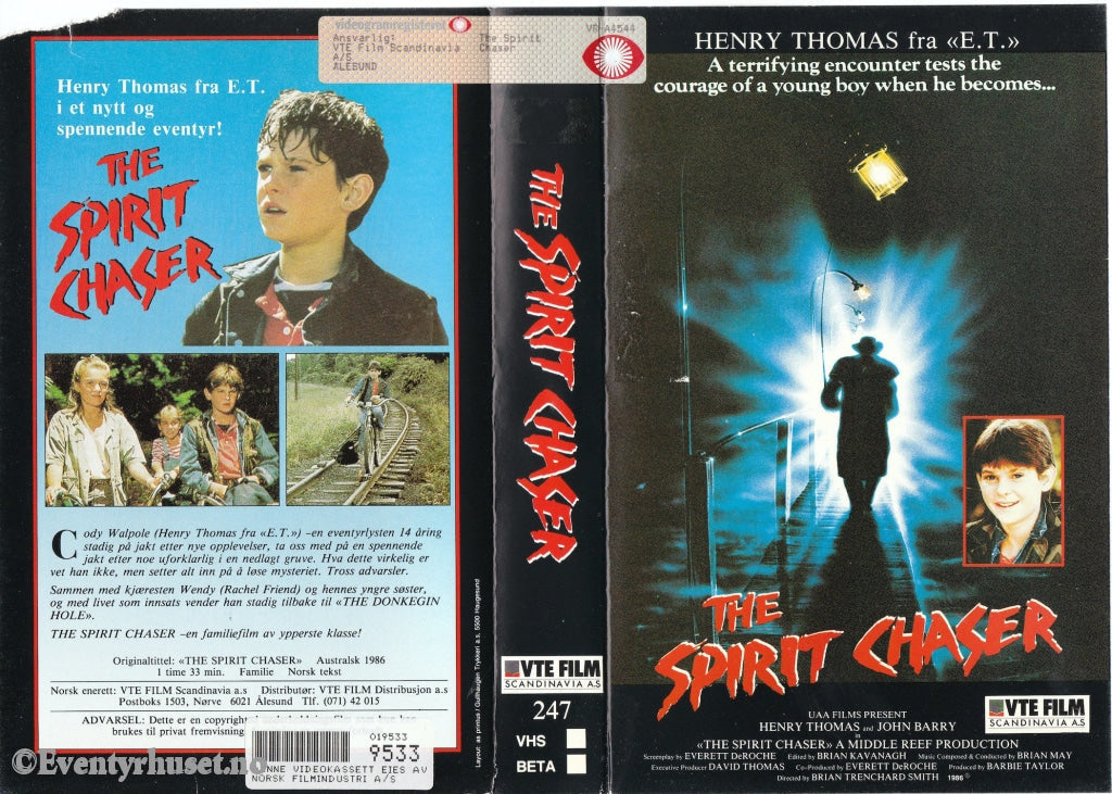 Download / Stream: The Spirit Chaser. 1986. Vhs Big Box. Norwegian Subtitles.